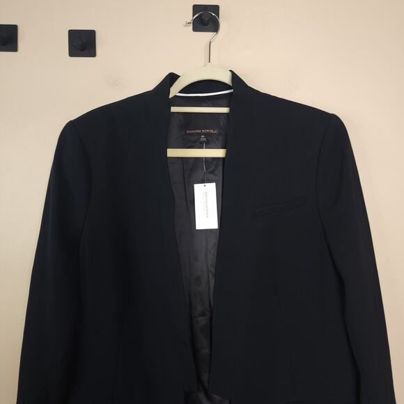Banana Republic Seamed Lapel Long Blazer in Black Size 16 - Picture 2 of 10